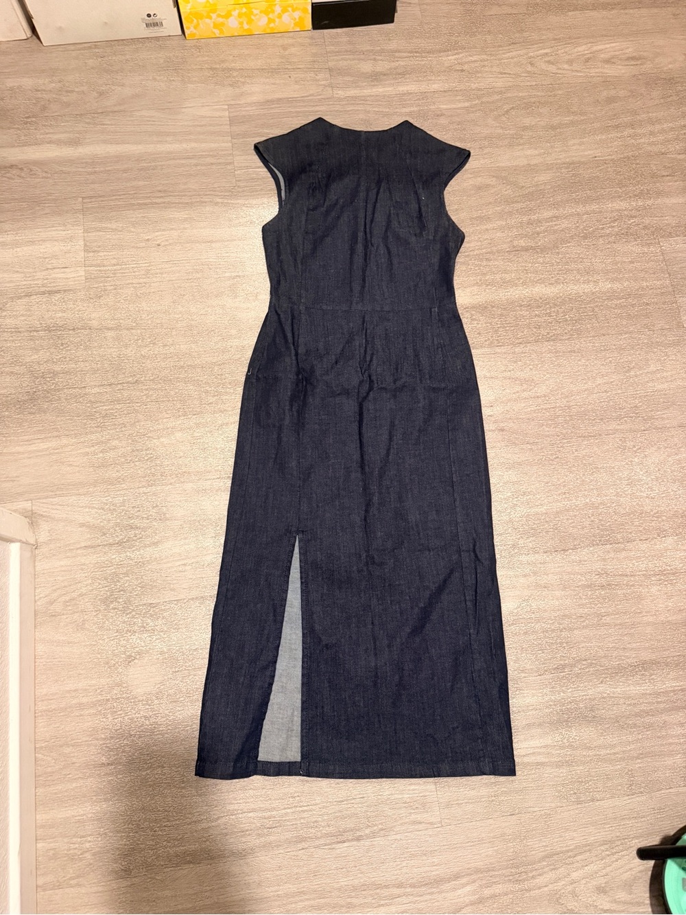 NWOT Zara Z1975 Sleeveless Sheath Dark Denim Dress w Slit XS
